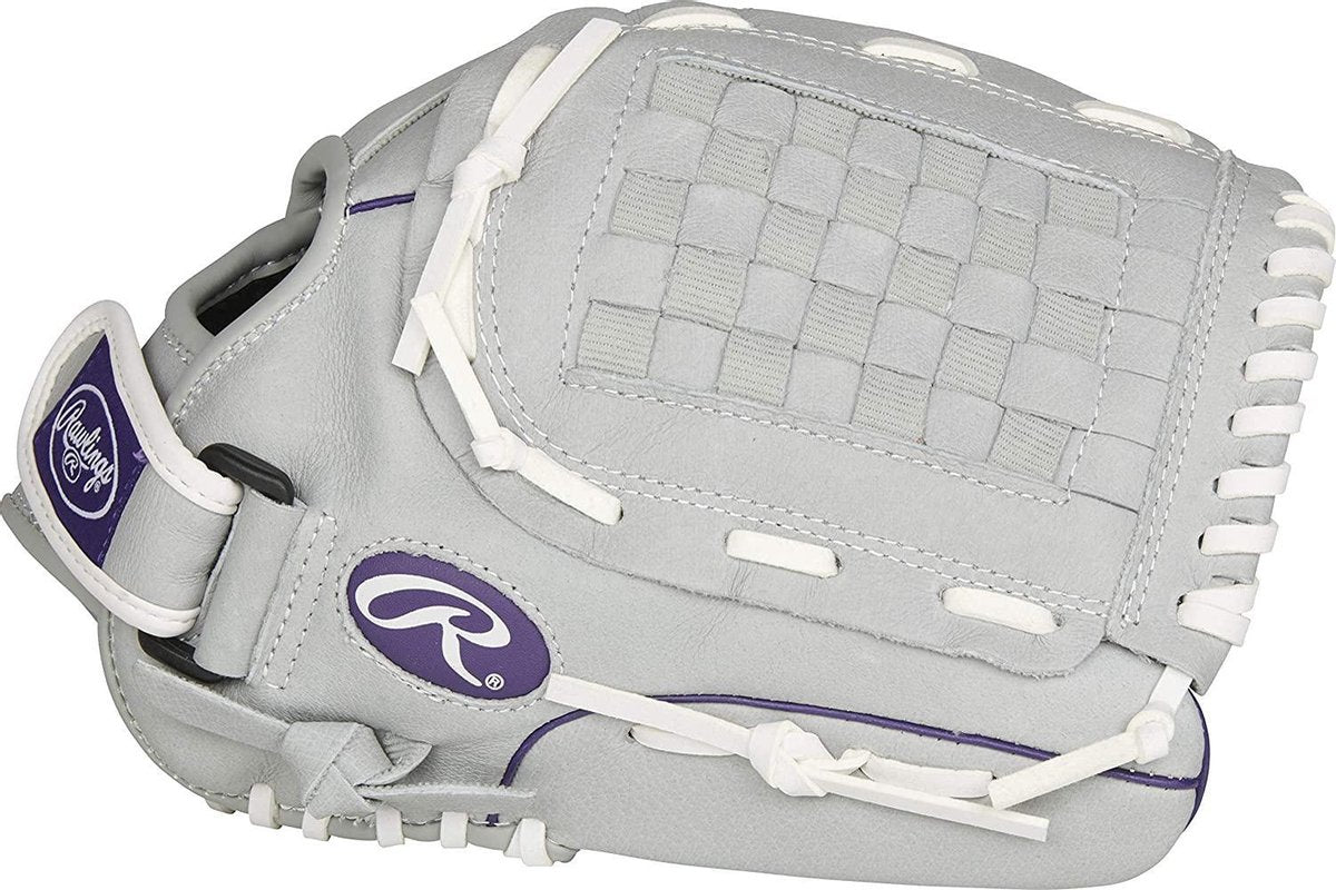 Rawlings SCSB12PU Sure Catch Softbal Handschoen - Jeugd - 12 inch - Grijs/Paars