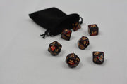 D&D dice set - DnD dobbelstenen set Zwart met Rood - Dungeons and Dragons dobbelstenen