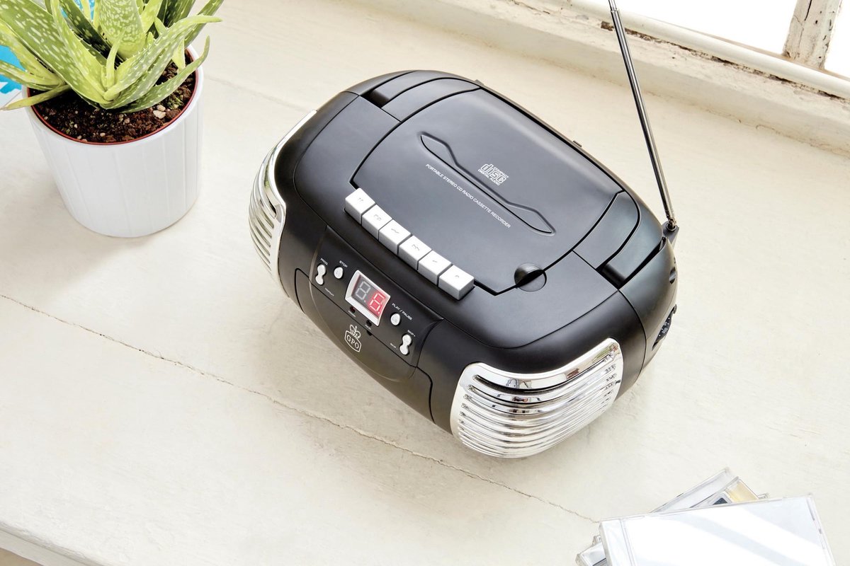 GPO Boombox Boombox Radio-CD-Casette - Zwart