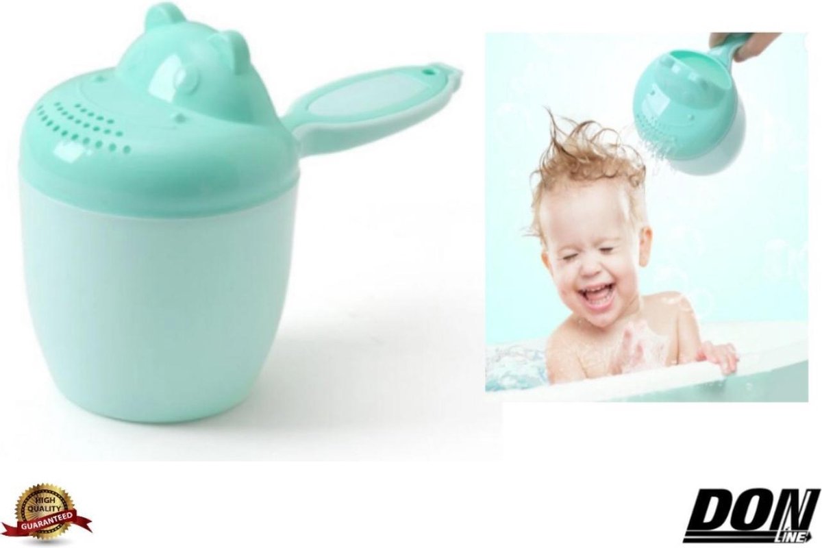 Baby Haarspoelbeker / Babyspoelbeker Babybadspoelbeker Groen / Baby Haar Spoelbeker / Baby en Kinderen Cartoon Nijlpaard Ontwerp Badbeker / Baby Douche Shampoo beker / Baby Haarspieling Kruik / Baby Hair Rinsing Cup – Hippo Design / Shampoo - Groen