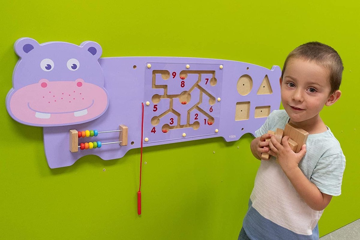 Viga Toys Wandspeelbord Nijlpaard