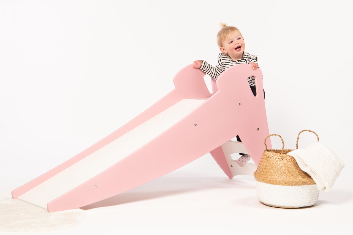 Dipperdee houten glijbaan roze - 155cm x 74cm x 42cm