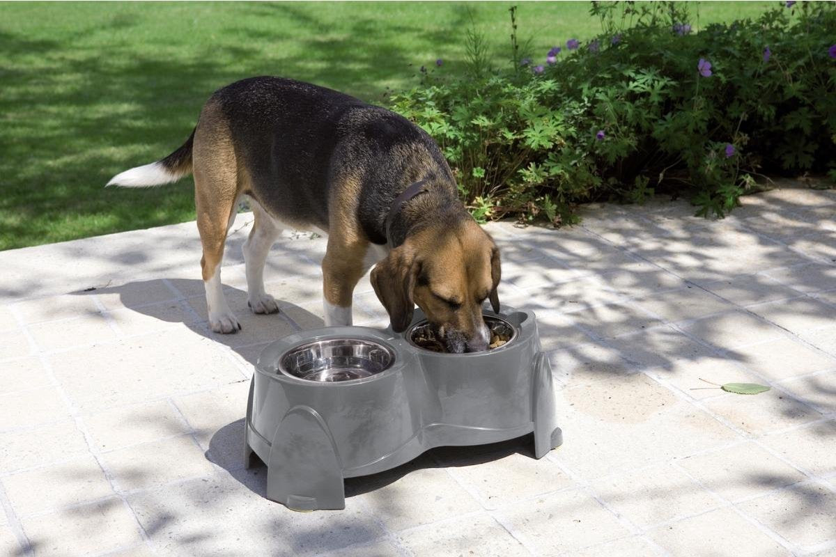 Savic ergo feeder grijs 850 ml 2x17 cm
