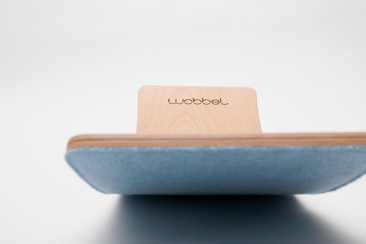 Wobbel Starter Lucht (blauw) - Houten balance board van 70 centimeter - Geschikt voor 0 tot 3 jaar