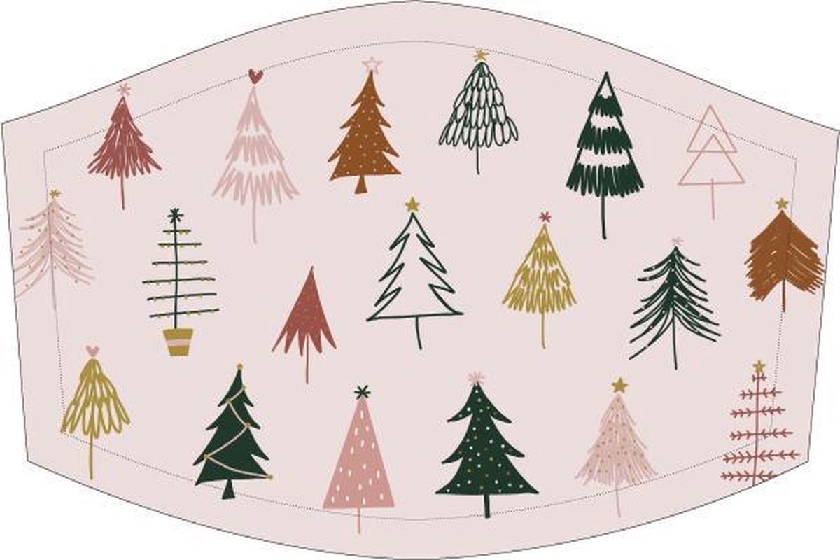 Mondkapje Kerst - Kerstbomen