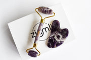 Ziamli amethist Gezicht roller + Gua sha schraper - 100% amethist - Gezicht massage - Premium quality amethyst