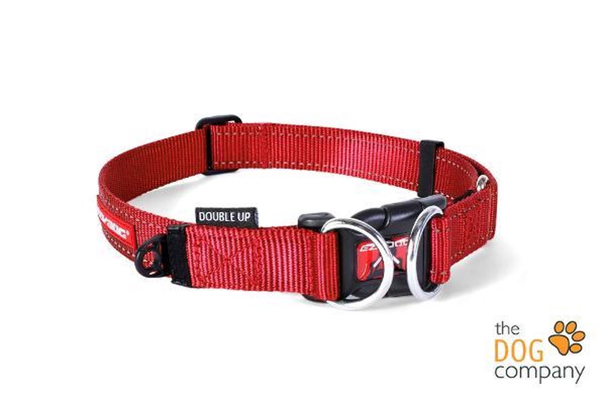 Ezydog Halsband Double Up - Rood maat S - 22-29cm