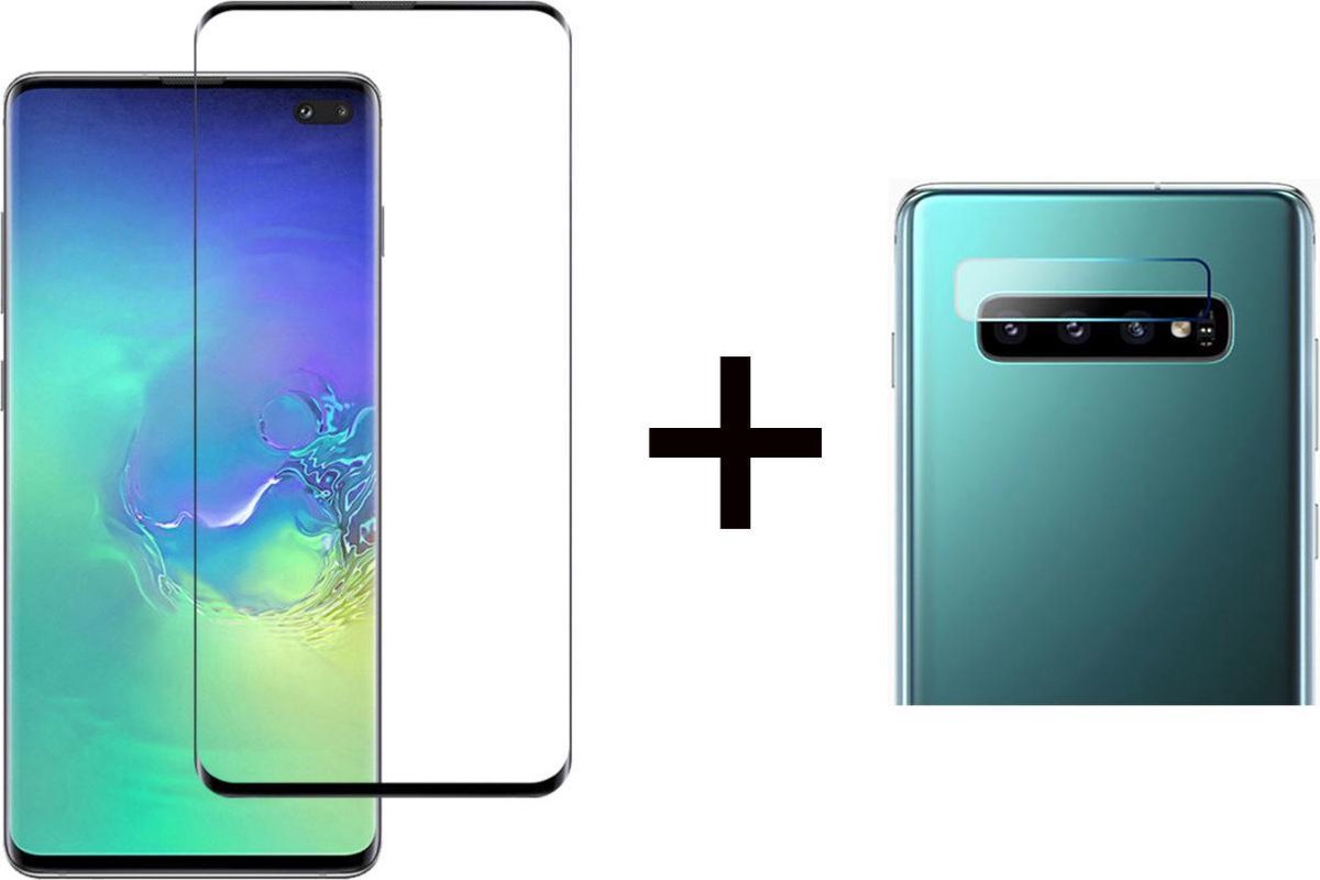 Beschermglas Samsung S10 screenprotector Full 1 stuk - Samsung Galaxy S10 screen protector camera lens - 1 stuk - Samsung Galaxy S10 screenprotector glas
