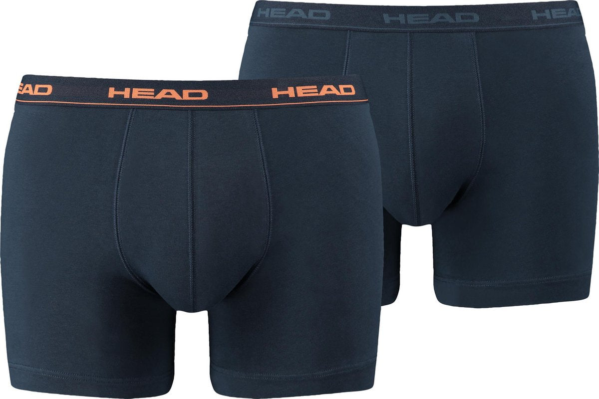 Head basic - Sportonderbroek - Onderbroek - Boxershort - Heren - Navy/Donkerblauw/Oranje - 2 Pack - Maat S