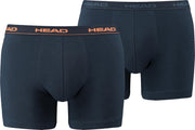 Head basic - Sportonderbroek - Onderbroek - Boxershort - Heren - Navy/Donkerblauw/Oranje - 2 Pack - Maat S