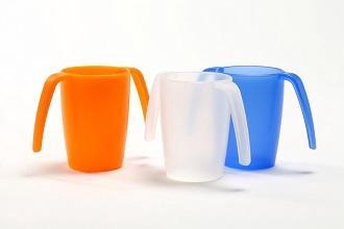 Beker met 2 handvatten 250 ml - oranje
