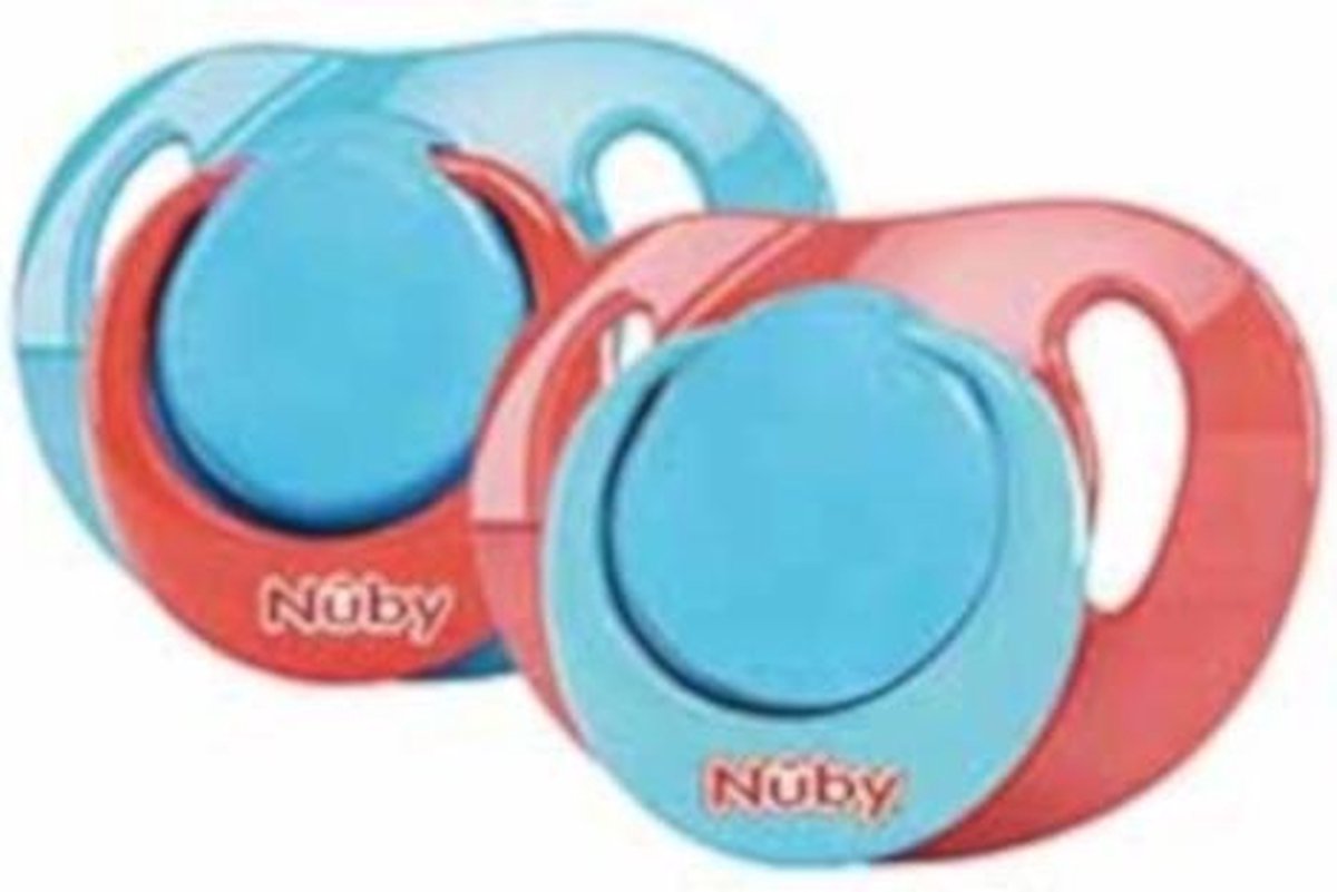 Nuby Orthodontische Fopspeen 12 Cm Rood/blauw 2 Stuks