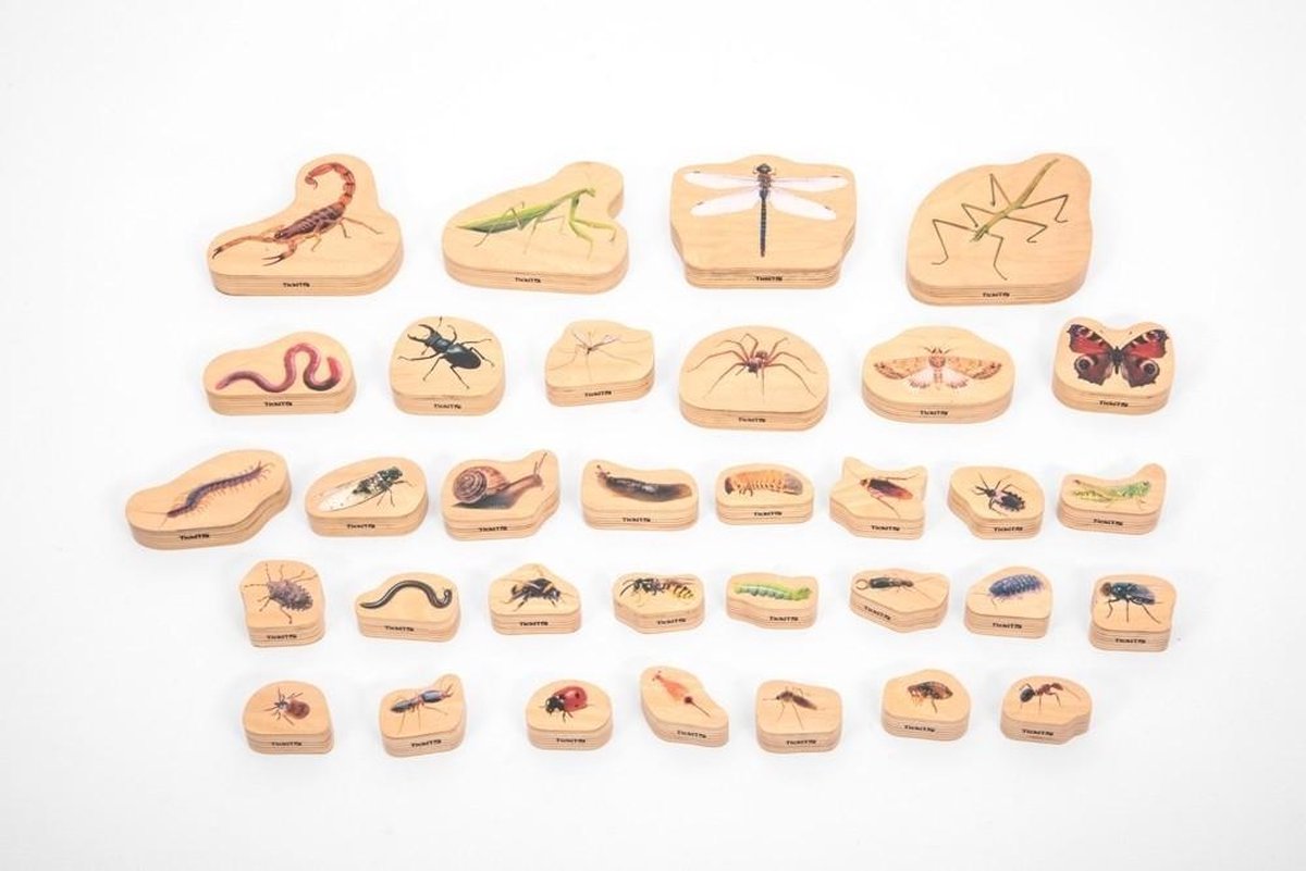 Houten Kleine Dieren Blokken - Set van 33