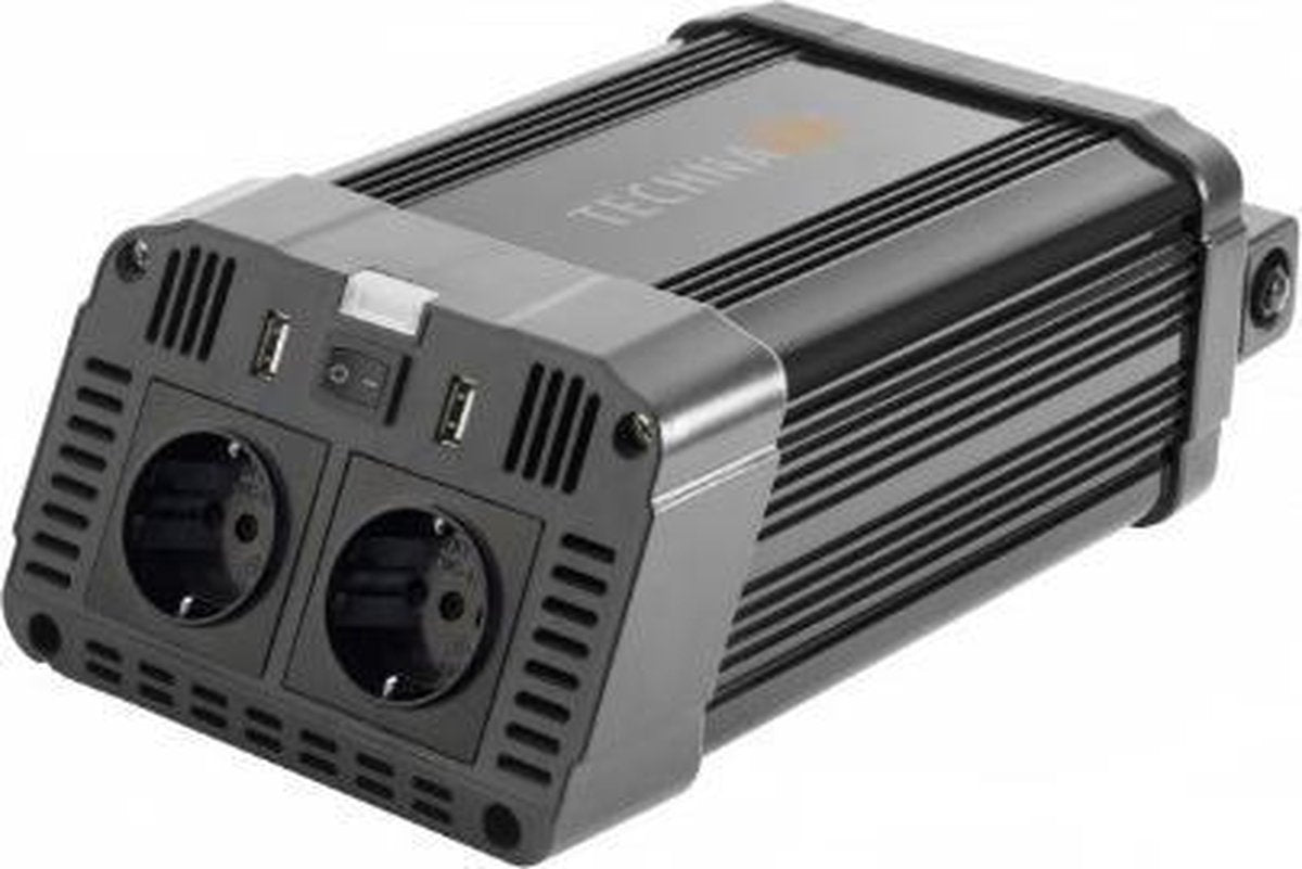 Technaxx TE16 1200W omvormer 12V naar netvoeding 2 x 23V en 2 x USB Zwart