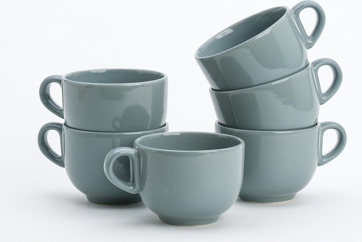 Lite-Body Soepkommen - Ø 11 - Set van 6 stuks - 400 ml - Groen Grijs