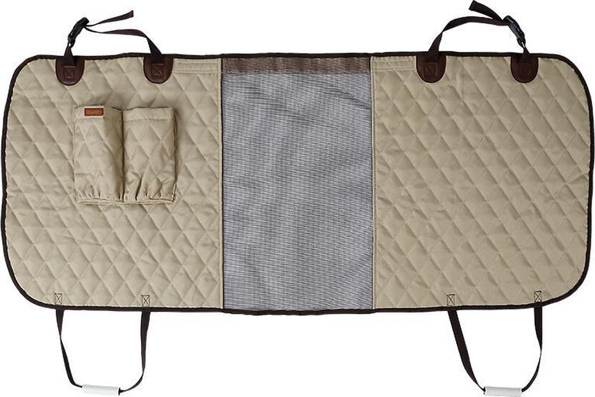 Honden Autozetel bescherming - tussen voor- en achterzetels te plaatsen - honden afscherming - BEIGE