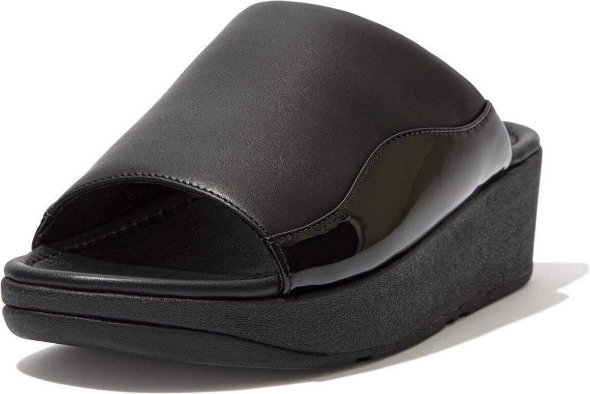 FitFlop™ Myla Leather Slides Zwart - Maat 41