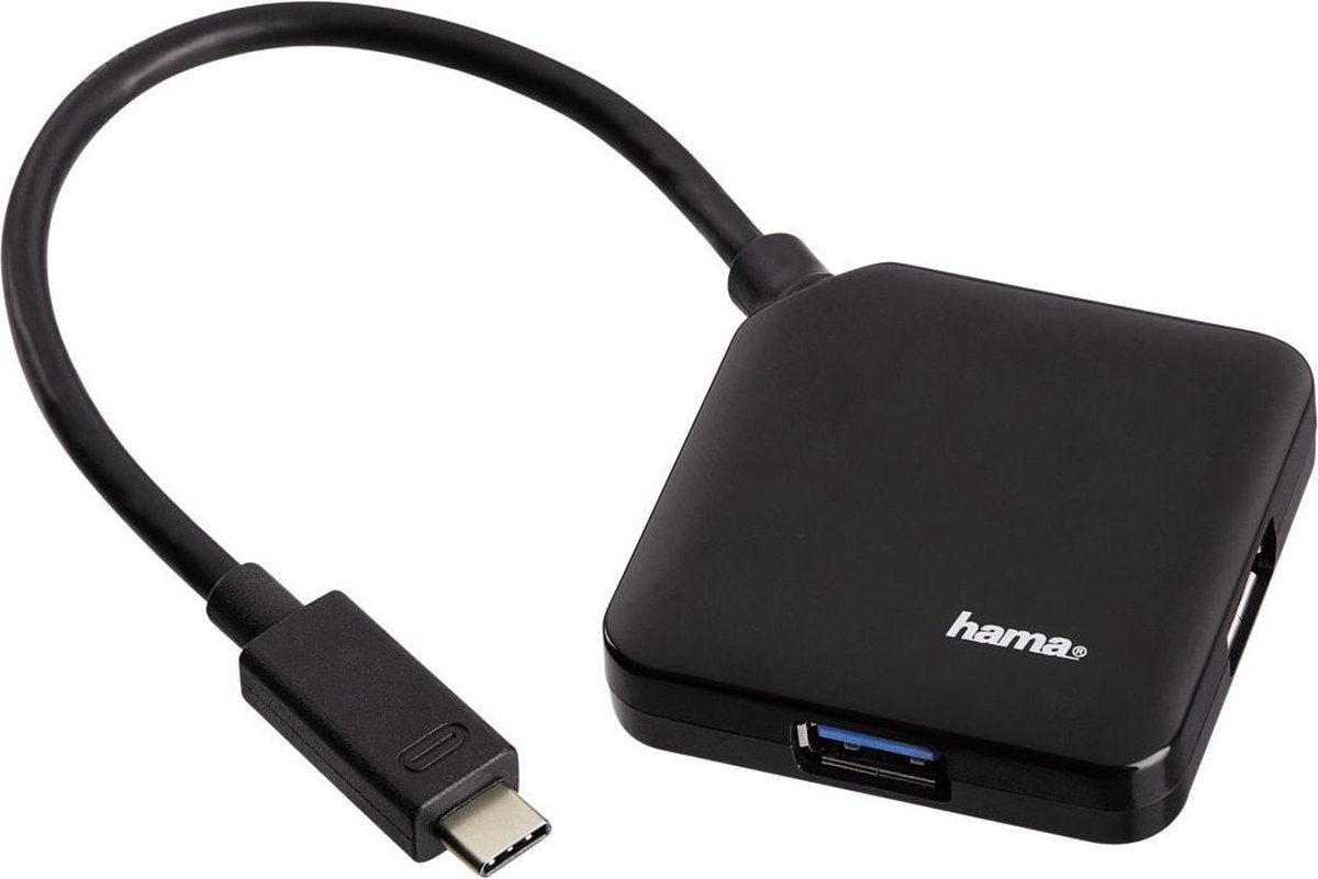 Hama 135750 4 poorten USB 3.2 Gen 1-hub Met USB-C stekker Zwart