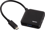 Hama 135750 4 poorten USB 3.2 Gen 1-hub Met USB-C stekker Zwart