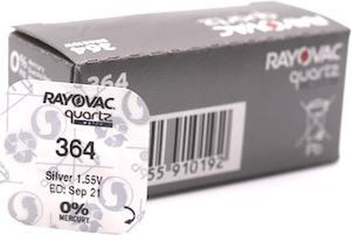 Rayovac Batterij 364 SR621SW 1 Stuck Made in Switzerland
