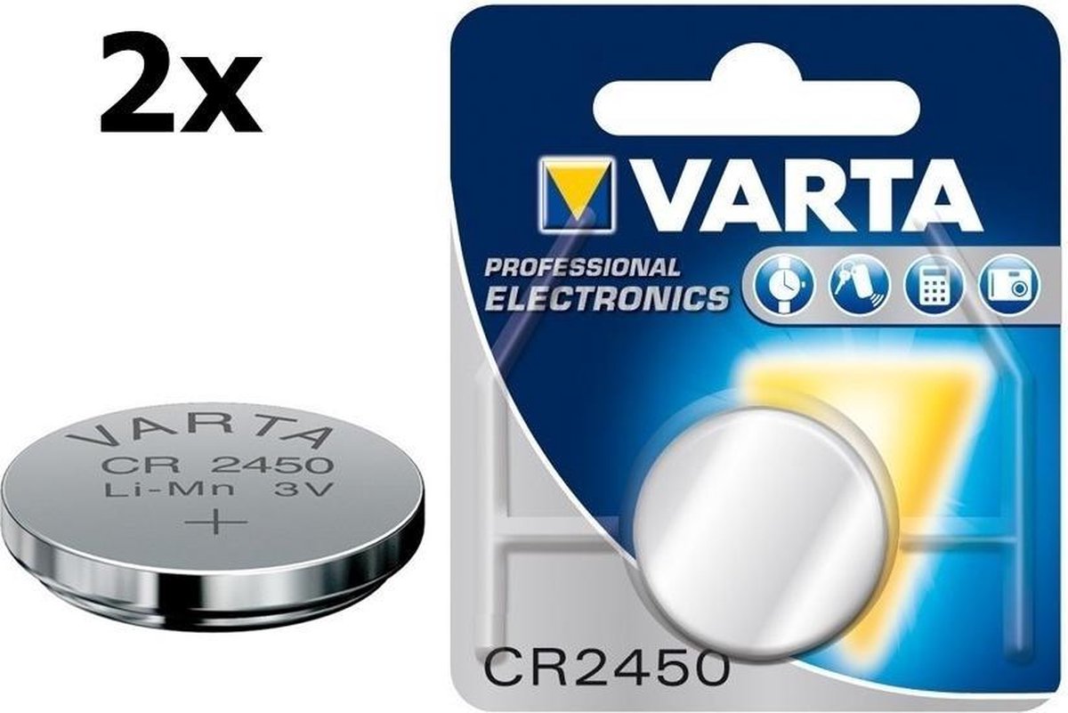 2 Stuks - Varta CR2450 3V 560mAh Professional Electronics Lithium knoopcel batterij