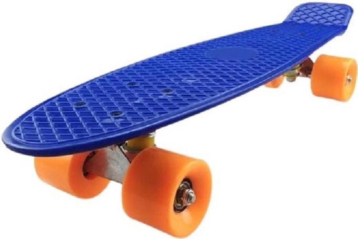 Verfez | Penny Board - Blauw/Oranje – 22 inch (56CM) | Penny skateboard | Longboard | Cruiser Skate Board | Penny Board voor Meisjes en Jongens | Skate