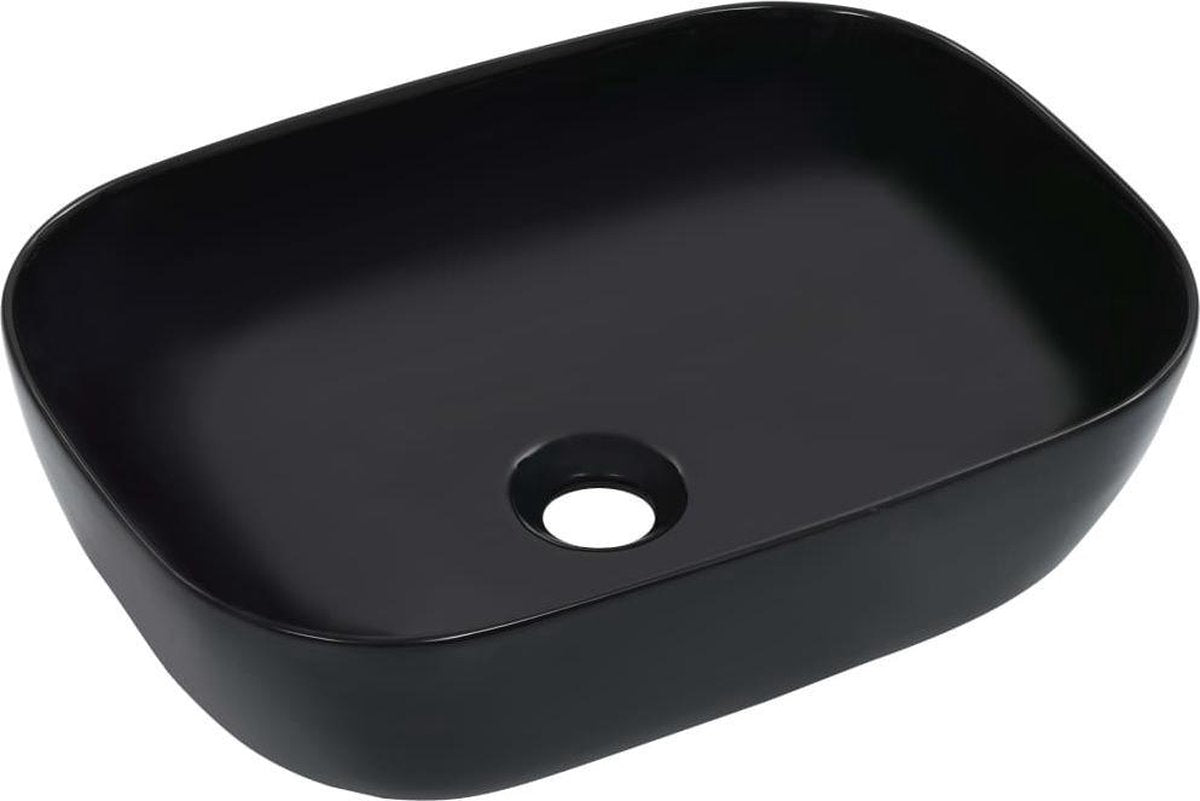 vidaXL Wastafel 45.5x32x13 cm keramiek zwart