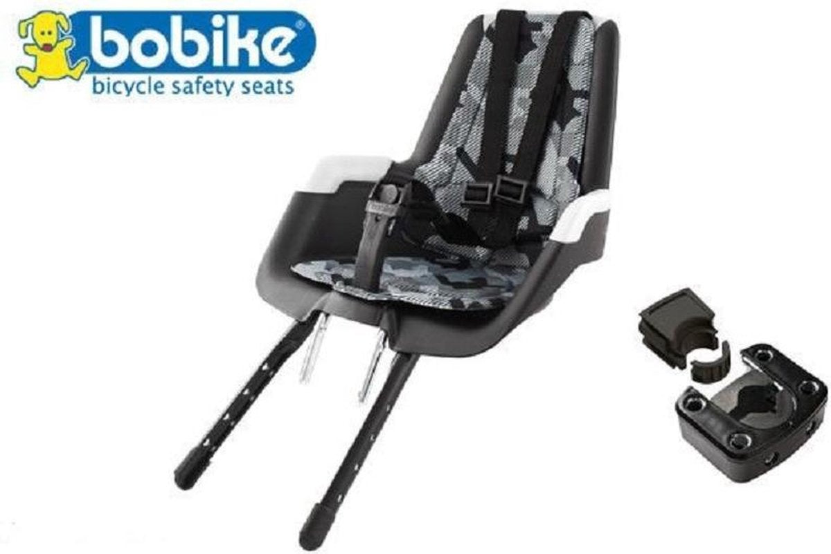 Kinderzitje / Fietsstoeltje (voorzitje) BOBIKE Classic Mini+ Pied de poule Black