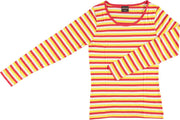 Carnavalshirt met lange mouw - Rood/Wit/Geel - Maat S
