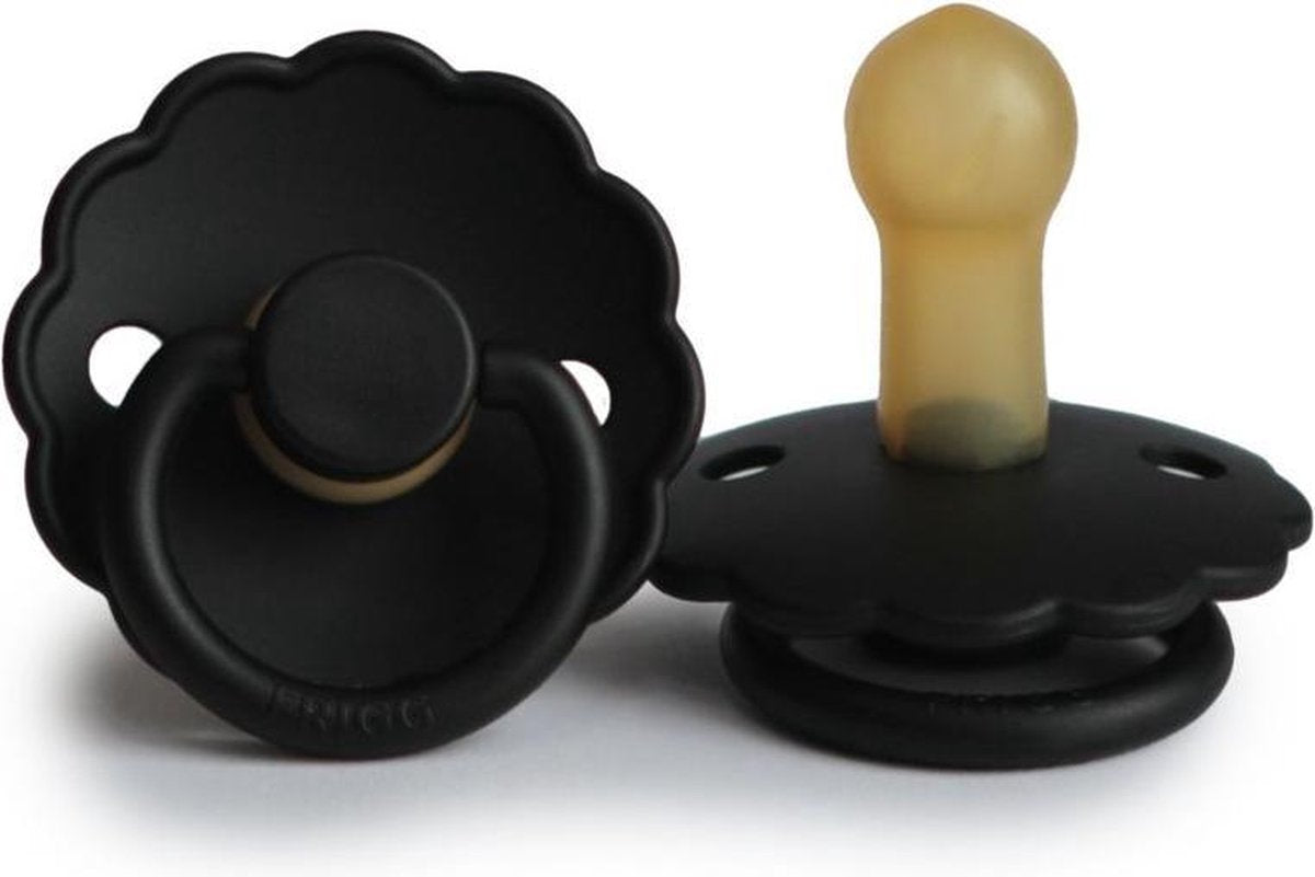 FRIGG COLOR  Daisy (Jet Black)|T1 (6-18 maanden)|NATUURRUBER|SPEEN|PACIFIER