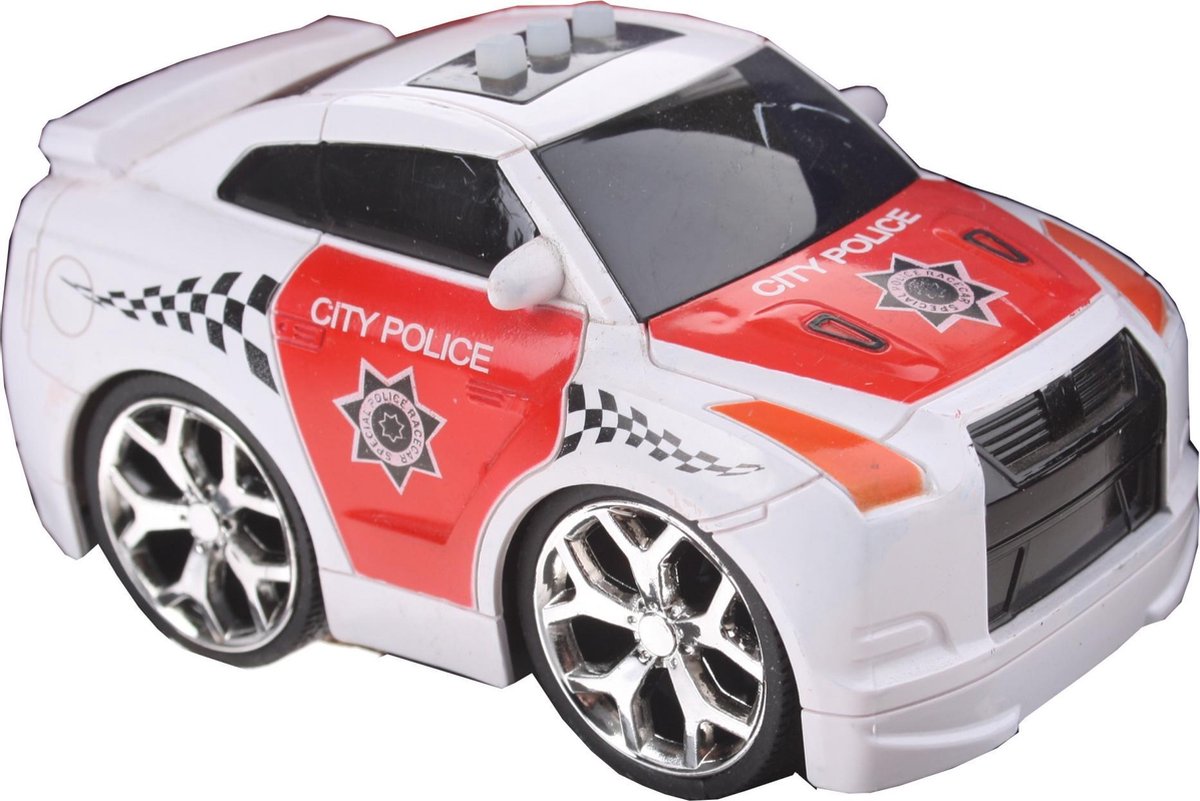Gearbox Politieauto Met Geluid Wit/rood 12 Cm