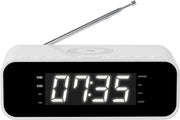 Thomson Dubbel Alarm Wekkerradio - Inductie Telefoon Oplader - Wit