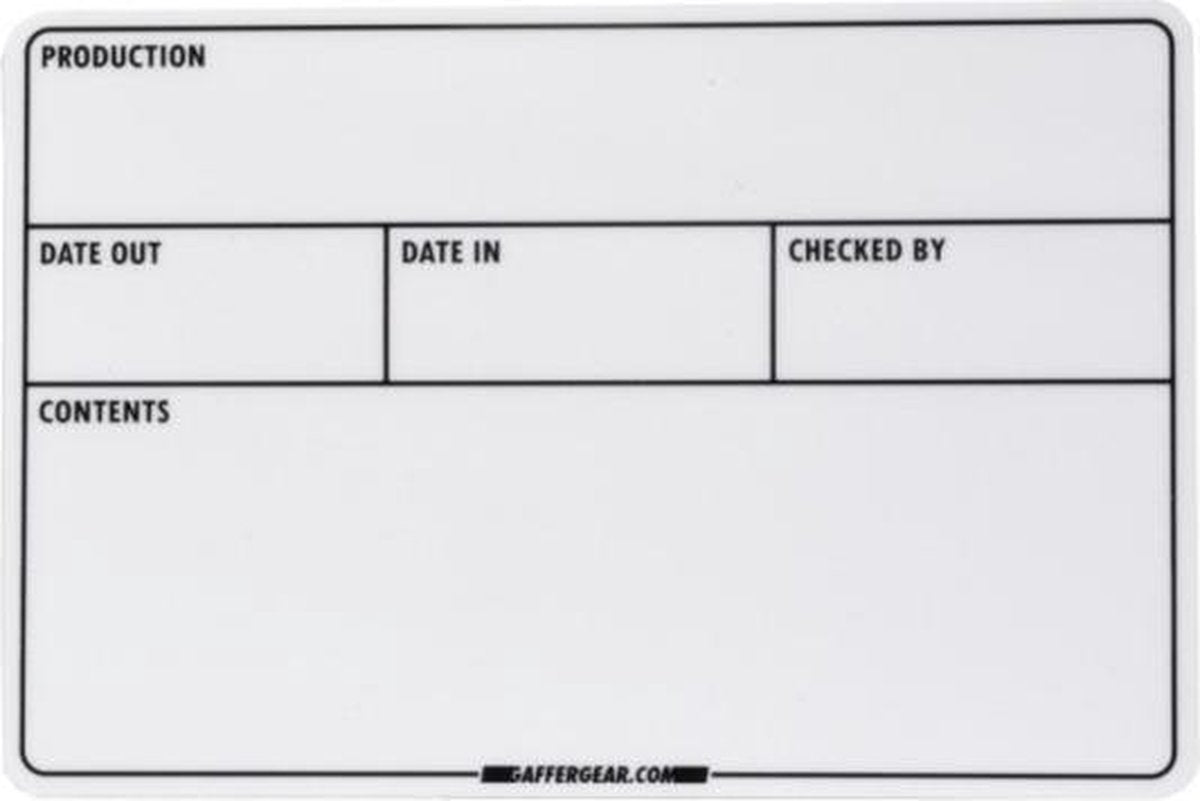 GafferGear Flightcase label 100mm x 150mm