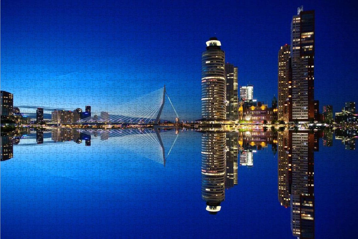 Puzzel met Skyline van Rotterdam – Extra Moeilijke Puzzel - Volwassenen - 1500 Stukjes