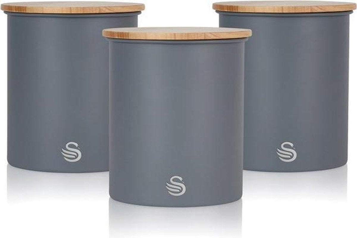 Swan Nordic Opbergblikken Set van 3 - Grijs