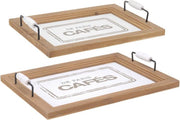 DSM Paris Dienblad - 26 x 36 x 5 cm - Hout - 2 stuks