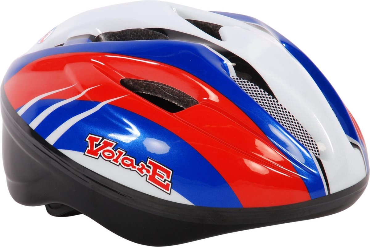 Volare Fietshelm Deluxe - Rood Blauw Wit - 51-55 cm