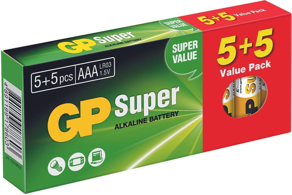 GP super alkaline batterijen AAA - 10 stuks