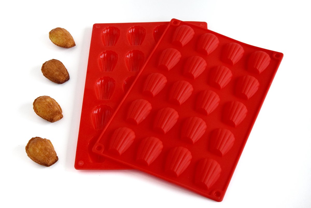 Siliconen Madeleine Bakvorm - Antikleef - 20 Mini Madeleines - Bakvorm - Plooibaar - Madeleine - Siliconen - Energiezuinig - Herbruikbaar - Bakken