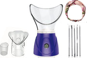 JT Beauty Care Gezichtsstomer Inclusief Mee Eter Verwijderaar en Hoofdband – Gezichtssauna - Gezichtsreiniger – Gezicht Verzorging – Verkoudheid – Face Steamer – Facial Cleanser – Stoomapparaat – Poriën – Huid Reinigen – Acne – Sauna - Paars