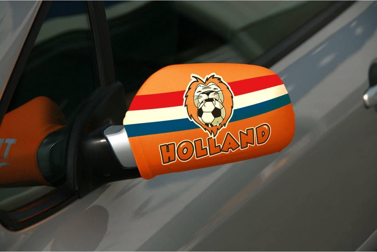 Oranje hoes voor auto spiegel ( set van 2 stuks )