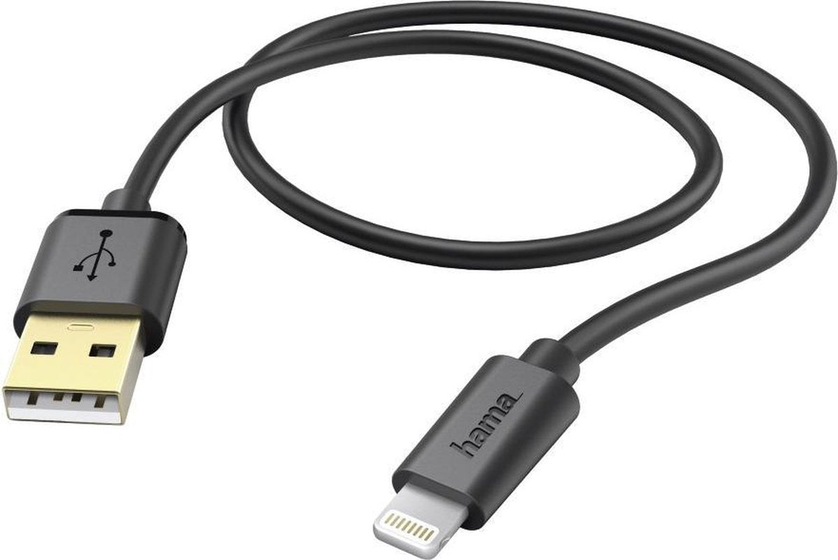 Hama 00119472 mobiele telefoonkabel USB A Lightning Zwart 1