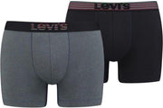 Levi's - Heren - 2-Pack Optical Illusion Brief Boxers - Blauw - XXL