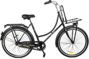 Wheelerz omafiets classic eco 26 inch matzwart | inclusief voordrager