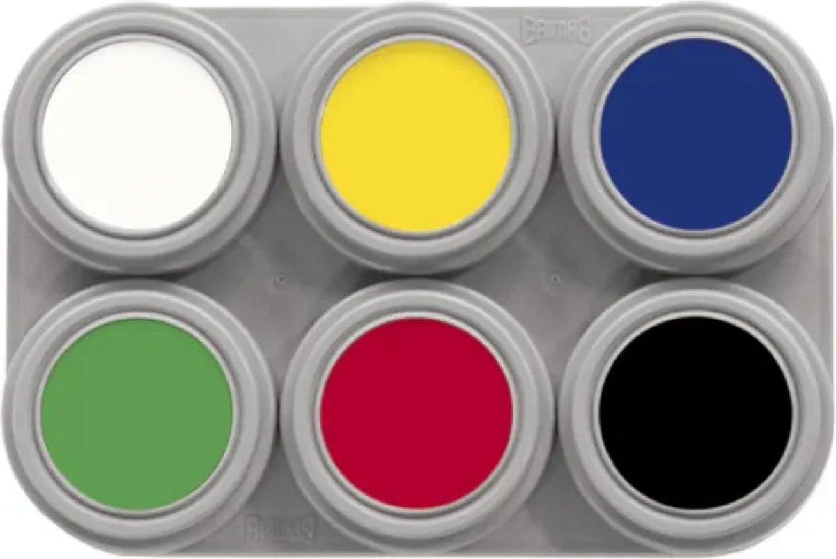 Grimas - Water make-up - Palet A - Basiskleuren - 6x2