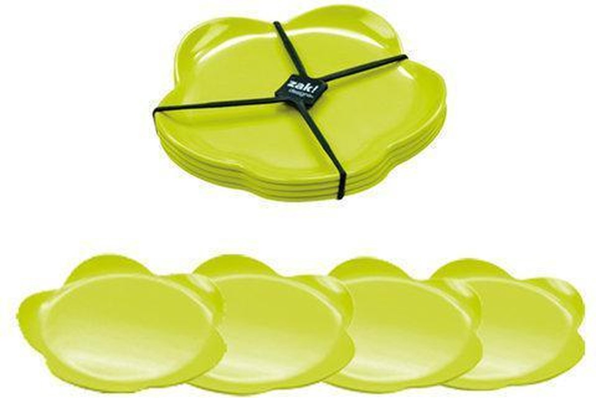 Zak! Designs Sweety Dessertbord - Ø 14 cm - Set van 4stuks - Groen