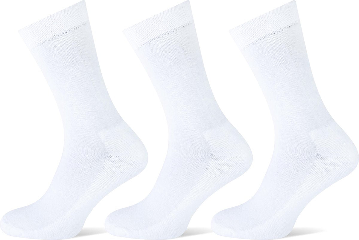 Teckel comfort sokken badstof zool - wit - 36/42 - 3 pack