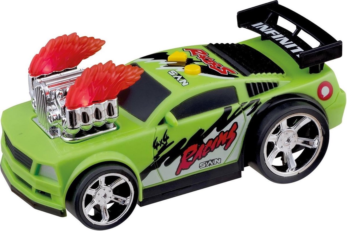 Happy People Raceauto Met Licht En Geluid Hot Flame 17 Cm Groen