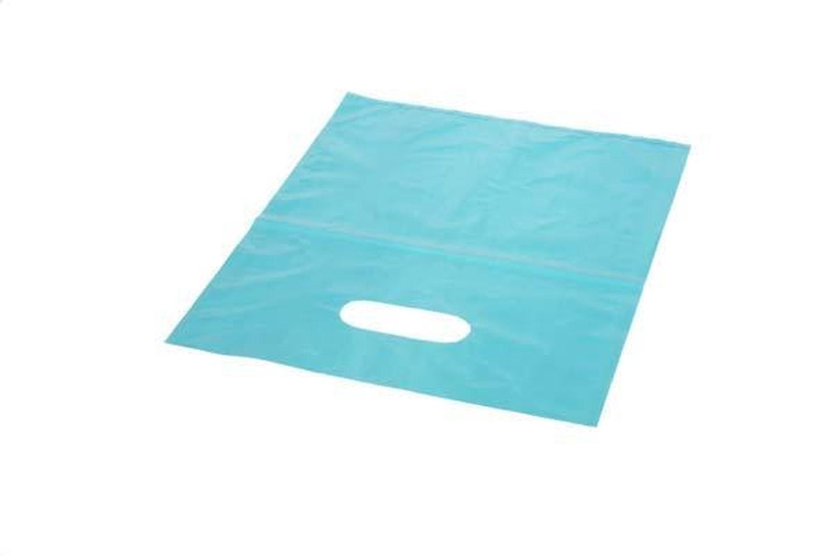 Draagtassen Plastiek Blauw 40.6x40.6cm PE 20 micron (100 stuks)