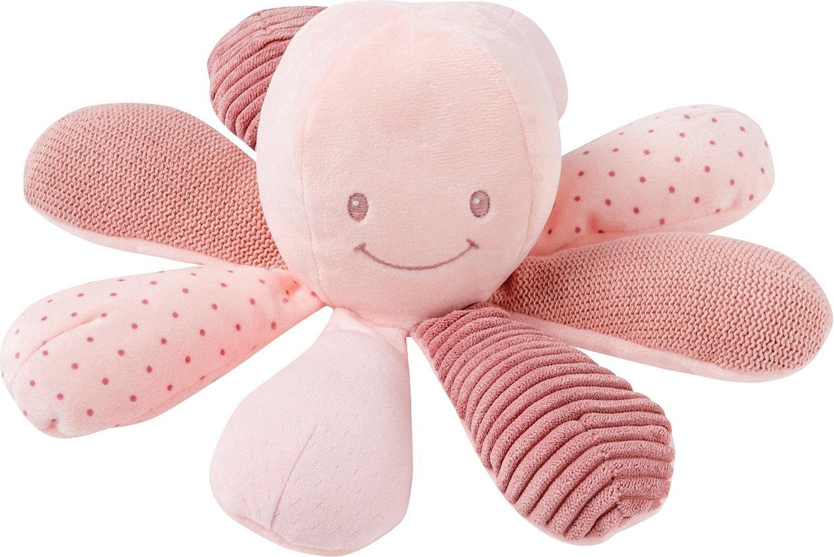 Nattou Octopus Lapidou - Activiteiten Knuffel - 25 cm - Roze